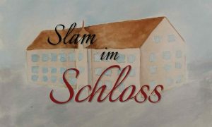 Grafik Schloss Immenstadt und Schriftzug "Slam im Schloss"